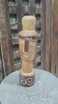 Handcrafted Tribal Wooden Figurine – Rustic Folk Art Decor - 2026081202UNQ