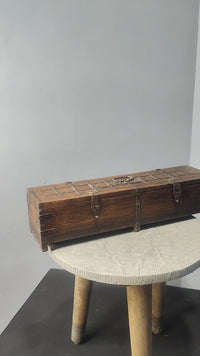Handcrafted Wooden Storage Box – Rustic Antique Finish - 2026082501UNQ