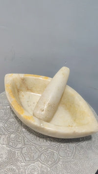 Handcrafted Stone Mortar & Pestle – Traditional Marble Masala Grinder - 2026082904UNQ
