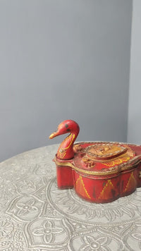 Handcrafted Wooden Peacock Kuku Chawal Box - 2026082512UNQ