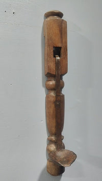 Handcrafted Vintage Wooden Wall Candle Stand – Rustic Iron Holder -