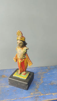 Handcrafted Wooden Lord Krishna Figurine with Traditional Folk Art - 2026082602UNQ