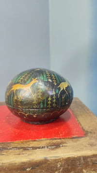 Antique Handcrafted & Fine Hand Painted  Papier Mâché  Box  - 2026082811UNQ