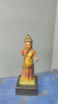 Handcrafted Wooden Radha Ji Statue – Traditional Rajasthani Folk Art - 2026082614UNQ