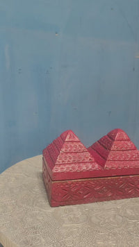 Handcrafted Wooden Jewelry Box | Carved Indian Tribal Style Trinket Box - 2026080301DRA