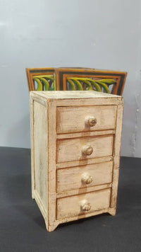 Vintage Handcrafted  Rustic Distressed 4-Drawer Organizer Chest - 2026083108UNQ