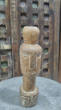 Handcrafted Tribal Head Wooden Sculpture - 2026081212UNQ