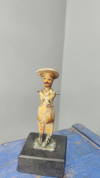 Handcrafted Wooden Indian Soldier Figurine – Traditional Vintage Folk Art - 2026082610UNQ
