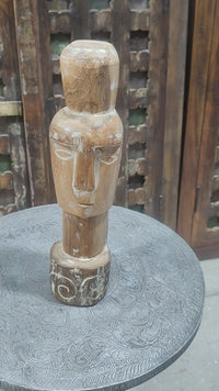 Handcrafted Tribal Wooden Face Sculpture - 2026081208UNQ