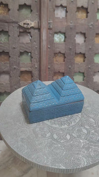 Handcrafted Wooden Jewelry Box | Carved Indian Tribal Style Trinket Box - 2026080301DBA
