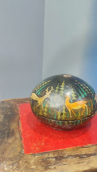 Antique Handcrafted & Fine Hand Painted  Papier Mâché  Box  - 2026082814UNQ
