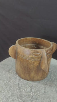 Handcrafted Wooden Finish Planter – Rustic Decorative Plant Pot - 2026081001NWF