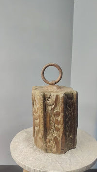 Handcrafted Wooden Rustic Hanging Decor – Antique Tribal Finish -