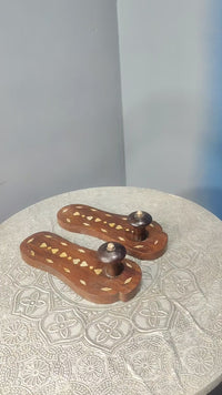 Handcrafted Wooden Khadau Pair – Traditional Vintage Design - 2026082514UNQ