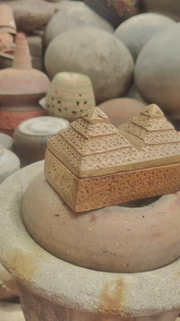 Handcrafted Wooden Jewelry Box | Carved Indian Tribal Style Trinket Box - 2026080301NWF