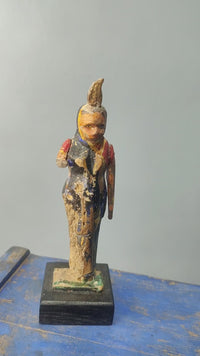 Handcrafted Wooden Traditional Indian Woman Figurine – Rustic Folk Art - 2026082607UNQ