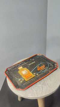 Vintage Metal Serving Tray – Retro Loma Hair Oil Advertising Design - 2026082516UNQ