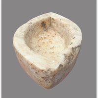 Antique Handicrafted White Marble Grinding Bowl called Karal - 2026091122UNQ