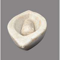 Antique Handcrafted White Marble Grinding Bowl called Karal With Mortar - 2026091101UNQ