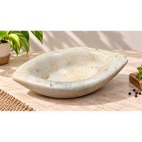 Antique  Handicrafted White Marble Grinding Bowl called Karal - 2026091109UNQ