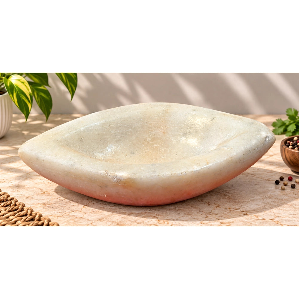 Antique  Handicrafted White Marble Grinding Bowl called Karal - 2026091113UNQ