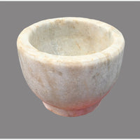 Antique  Handicrafted White Marble Grinding Round Bowl - 2026091126UNQ