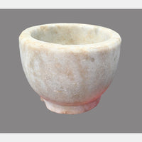 Antique  Handicrafted White Marble Grinding Round Bowl - 2026091126UNQ