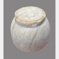 Antique  Handicrafted White Marble Grinding Round Bowl - 2026091126UNQ