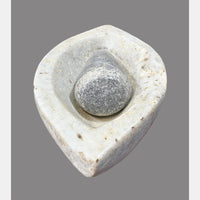 Antique Handicrafted White Marble Grinding Bowl called Karal With Mortar - 2026091124UNQ