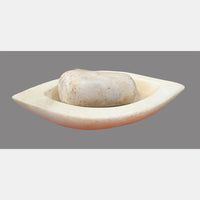 Antique Handicrafted White Marble Grinding Bowl called Karal With Mortar- 2026091115UNQ