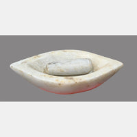 Antique Handicrafted White Marble Grinding Bowl called Karal With Mortar - 2026091112UNQ