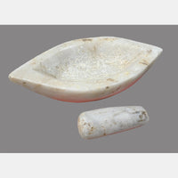 Antique Handicrafted White Marble Grinding Bowl called Karal With Mortar - 2026091112UNQ