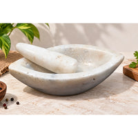 Antique  Handicrafted White Marble Grinding Bowl called Karal With Mortar - 2026091103UNQ