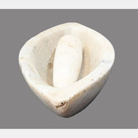 Antique  Handicrafted White Marble Grinding Bowl called Karal With Mortar - 2026091103UNQ