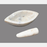 Antique  Handicrafted White Marble Grinding Bowl called Karal With Mortar - 2026091103UNQ