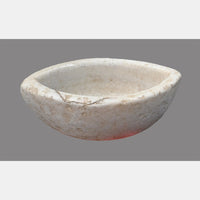 Antique  Handicrafted White Marble Grinding Bowl called Karal - 2026091107UNQ