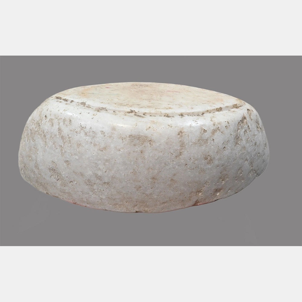 Depth of large white marble Karal grinding bowl