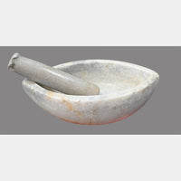 Antique Handicrafted White Marble Grinding Bowl called Karal With Mortar - 2026091110UNQ