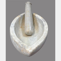Antique Handicrafted White Marble Grinding Bowl called Karal With Mortar - 2026091110UNQ